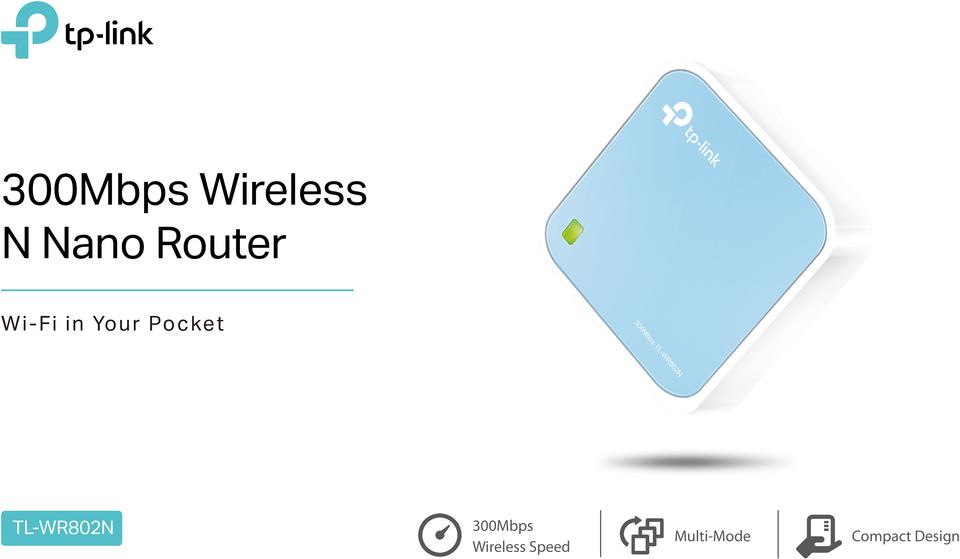 TP-Link TL-WR802N Wireless-N 300Mbps Pocket Router 0