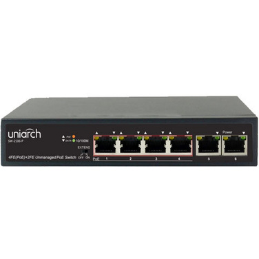 6 Port Uniarch SW-2106-P 100Mbps Switch with 4 PoE/PoE+ Ports