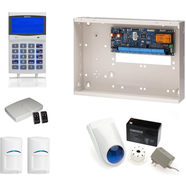 Bosch 6000 Alarm Kit, Keypad, Plug Pack, Battery, Siren Kit, RX, 2 x 4 Button Fobs & 2 x RF PIRs