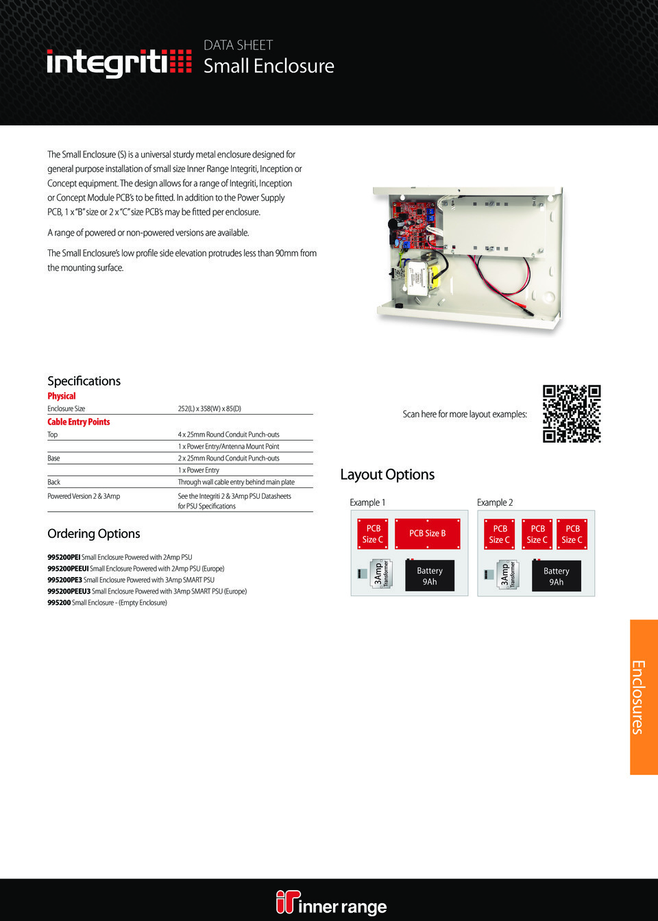 Inner Range Inception Controller Kit 2 with EliteX Keypad, 2 x OSDP Converters, Small Enclosure & Battery 2