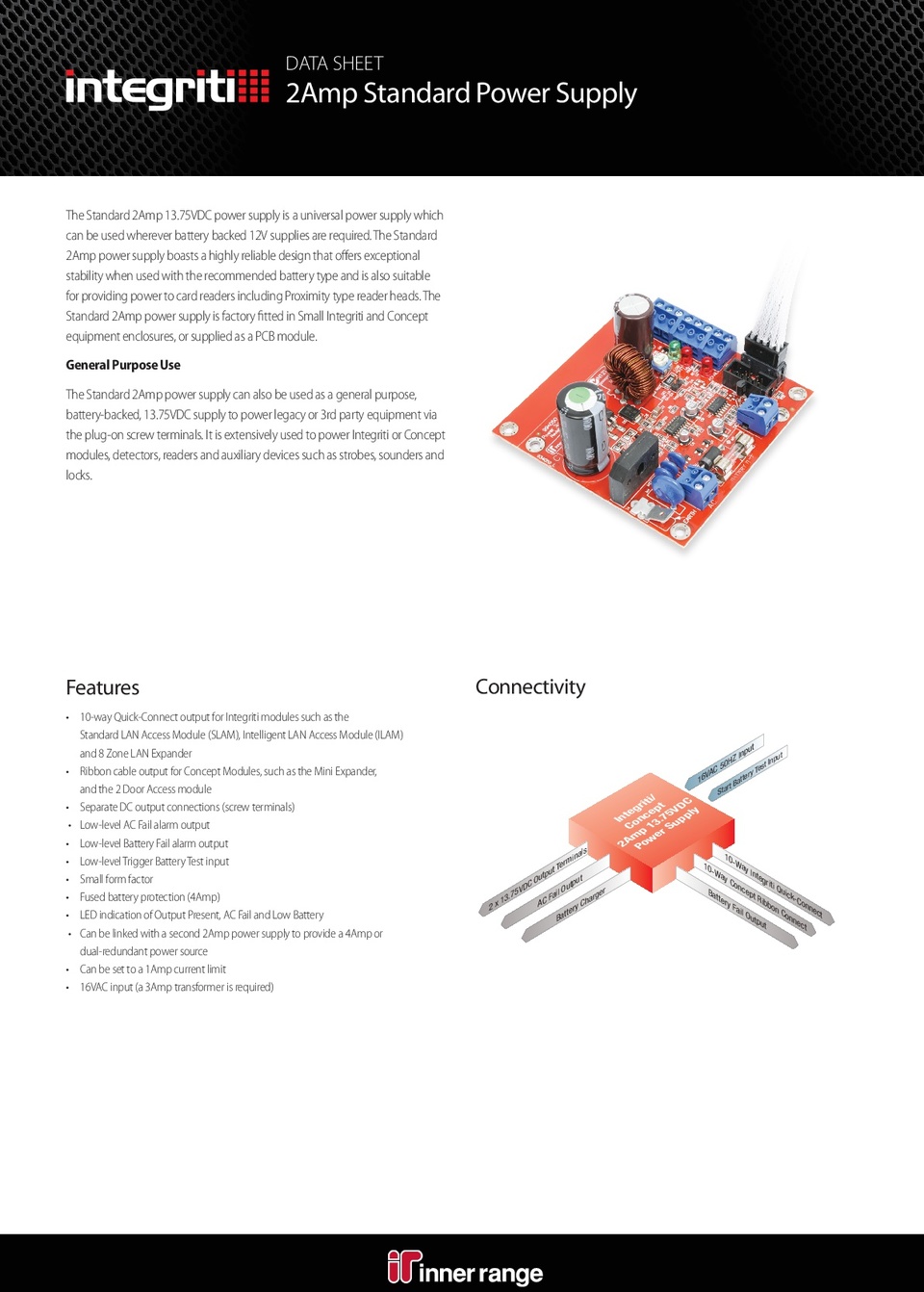 Integriti 2 Amp Power Supply Module PCB & Kit 0