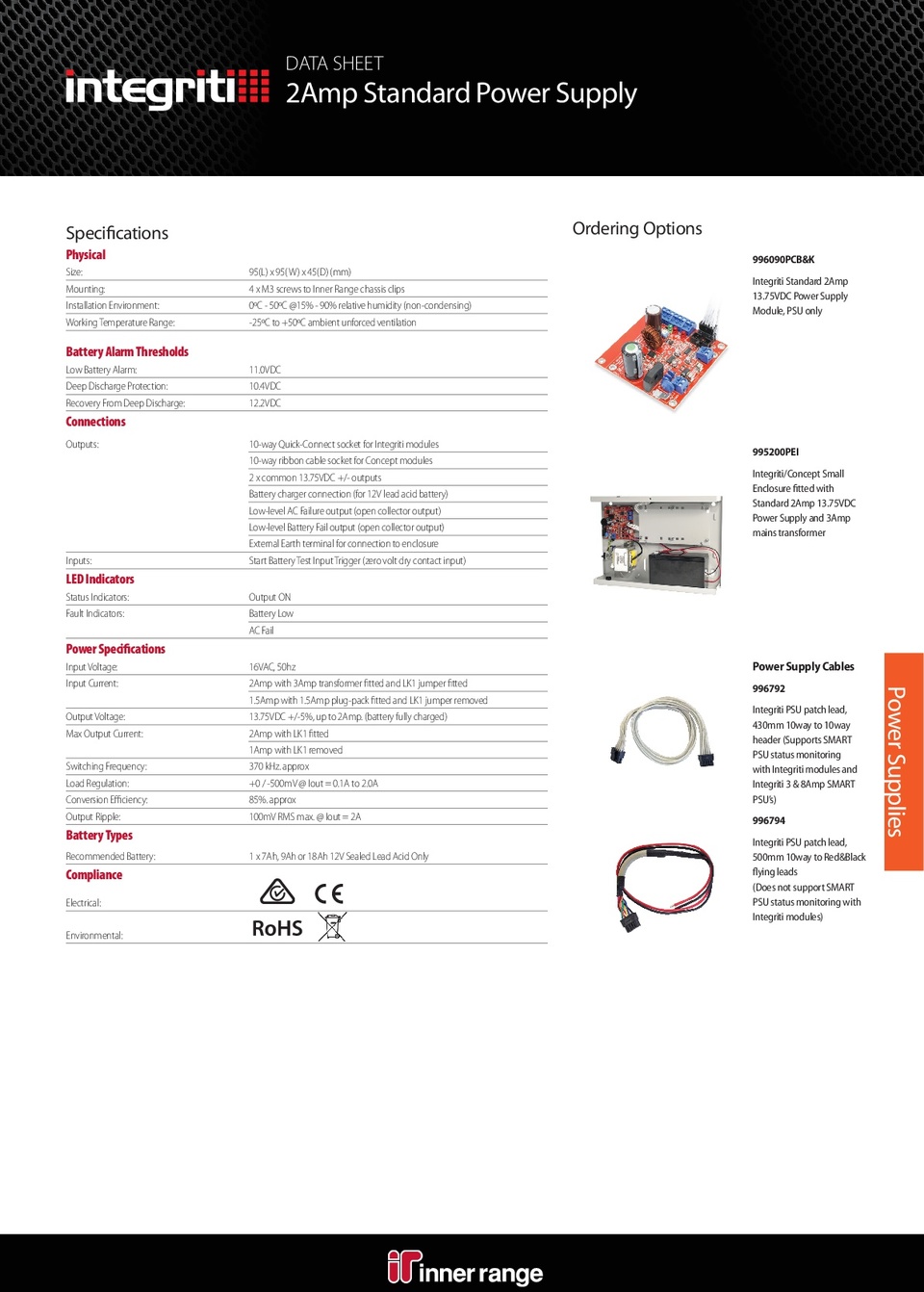 Integriti 2 Amp Power Supply Module PCB & Kit 1