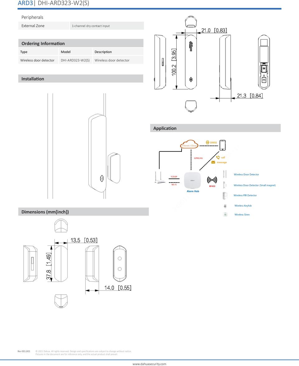 Dahua DHI-ARD323-W2(S) Wireless Reed Switch 1