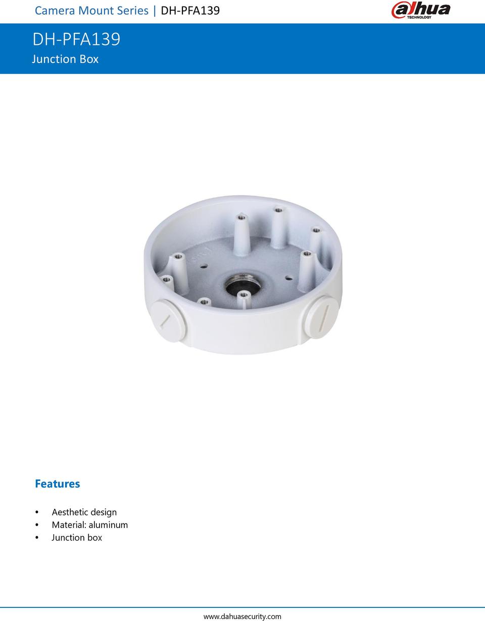 Dahua PFA139 Junction Box 0