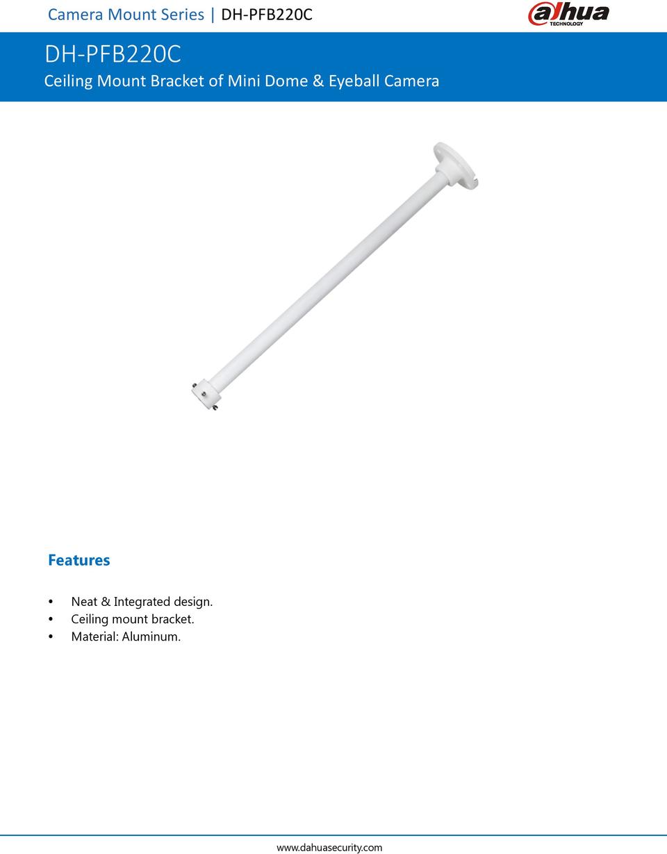 Dahua DH-PFB220C Ceiling Bracket Drop Pole 0