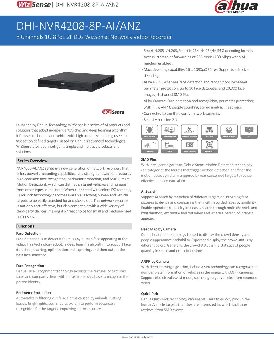 Dahua DHI-NVR4208-8P-AI/ANZ 8CH AI Series NVR with 3TB HDD 0