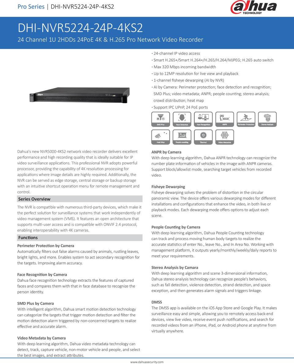 Dahua DHI-NVR5224-24P-4KS2 24CH Pro Series NVR with 3TB HDD 0