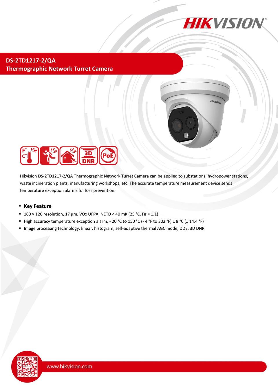 Hikvision DS-2TD1217-2/QA 4MP Thermal & Optical Bi-Spectrum Network Turret Camera with 2mm Lens 0