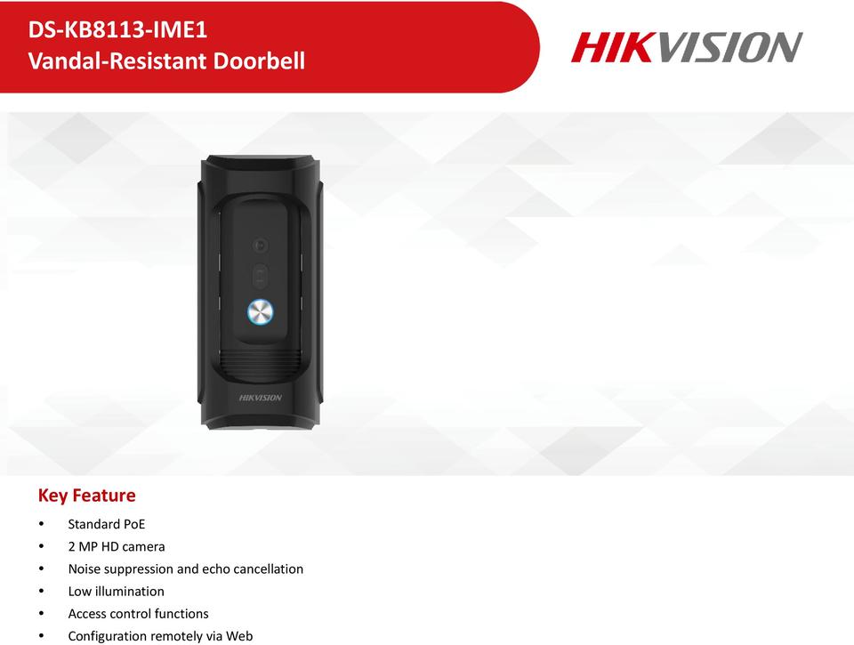 Hikvision DS-KB8113-IME1 2MP Surface Mount ANti-Vandal IP Intercom Video Door Station 0