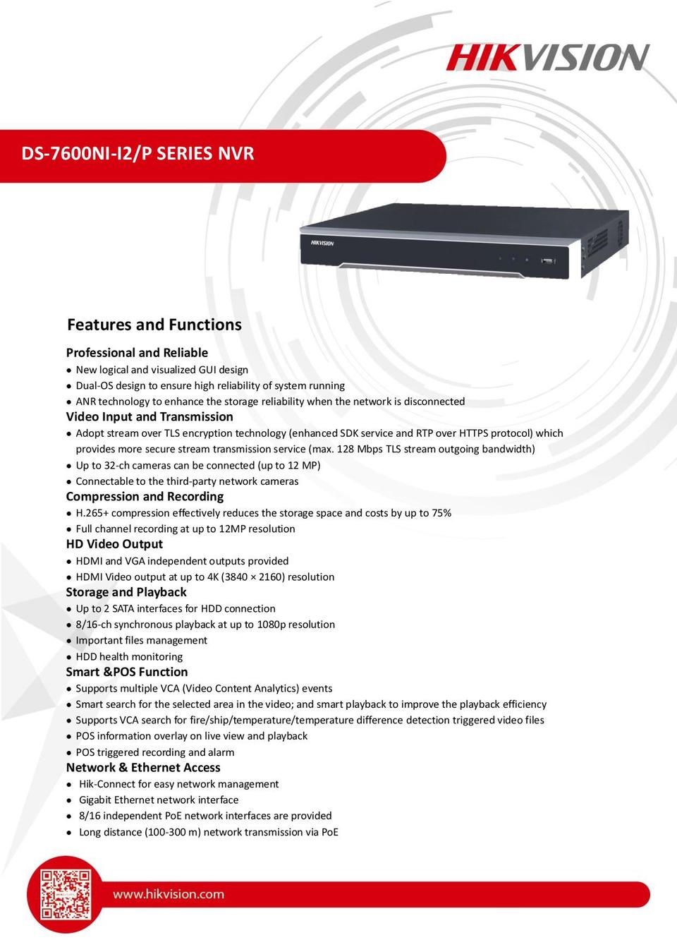 Hikvision DS-7616NI-I2/16P 16CH IP NVR - Includes 3TB Hard Drive 0