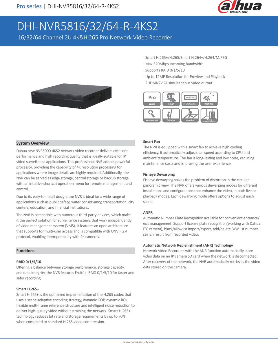 Dahua DHI-NVR5864-R-4KS2 64CH Pro Series NVR with 3TB HDD 0