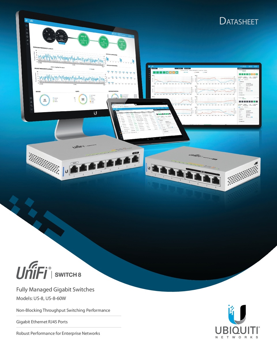 Ubiquiti US860W UniFi 8 Port Gigabit Switch with 4 PoE Ports DSI