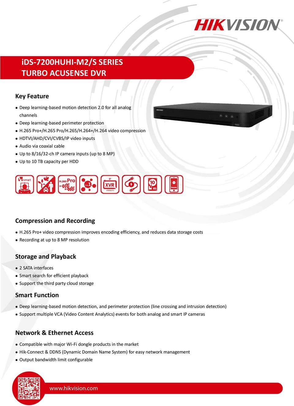 Hikvision iDS-7208HUHI-M2/S 8CH HD-TVI DVR - Includes 3TB Hard Drive 0