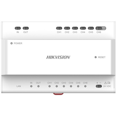 Hikvision DS-KAD706-P 2nd Gen. 2 Wire Intercom, Video/Audio Distributor, 6 Devices, PSU
