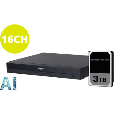 Dahua DHI-NVR4216-16P-AI/ANZ 16CH AI Series NVR with 3TB HDD