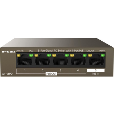 IP-COM 5 Port Gigabit PD Unmanaged Switch with 4-Port PoE (splitter)