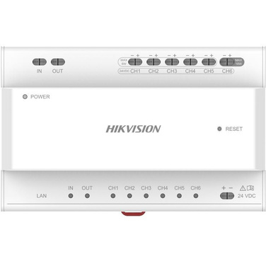 Hikvision DS-KAD706Y-SP 2 Wire Intercom, Video/Audio Distributor, 6 Devices, PSU