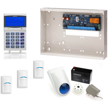 Bosch 6000 Alarm Kit, Keypad, Plug Pack, Battery, Siren Kit, 3 x Quad PIRs