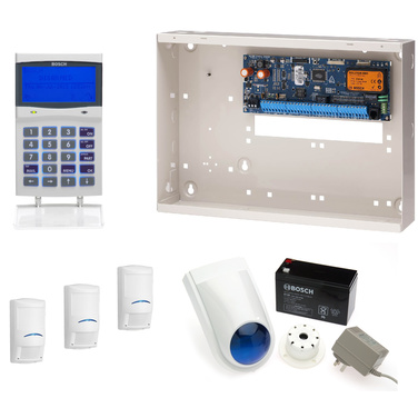 Bosch 6000 Alarm Kit, Keypad, Plug Pack, Battery, Siren Kit, 3 x Pro Series Tritech Sensors